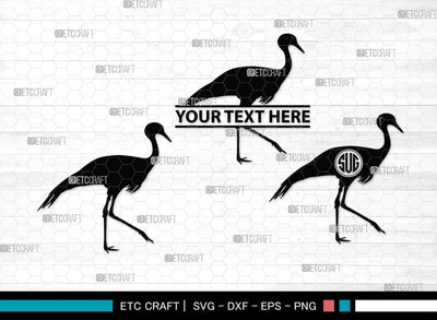 Crane Bird Monogram, Crane Bird Silhouette, Flying Bird SVG, Sitting Bird Svg, Bird Svg, Crane Flying Svg, SB00245 SVG ETC Craft 