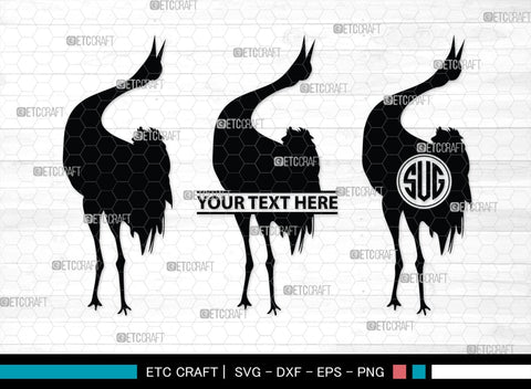 Crane Bird Monogram, Crane Bird Silhouette, Flying Bird SVG, Sitting Bird Svg, Bird Svg, Crane Flying Svg, SB00245 SVG ETC Craft 