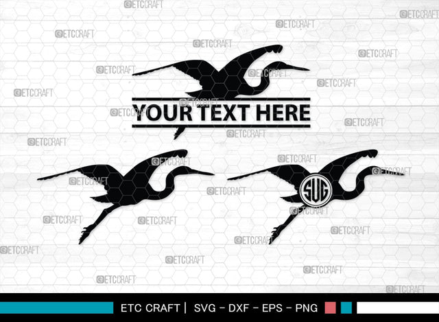 Crane Bird Monogram, Crane Bird Silhouette, Flying Bird SVG, Sitting Bird Svg, Bird Svg, Crane Flying Svg, SB00245 SVG ETC Craft 