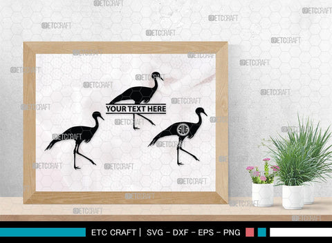 Crane Bird Monogram, Crane Bird Silhouette, Flying Bird SVG, Sitting Bird Svg, Bird Svg, Crane Flying Svg, SB00245 SVG ETC Craft 