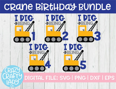 Crane Birthday SVG Cut File Bundle SVG Crazy Crafty Lady Co.