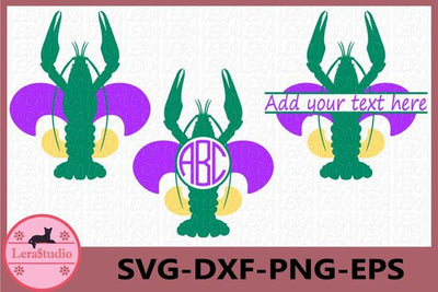 Crawfish Fleur de Lis Svg SVG Lerastudio 