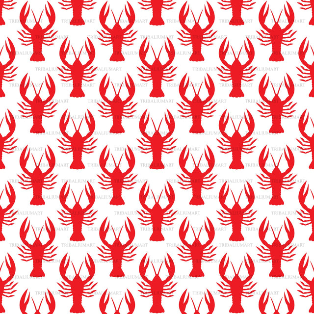Crawfish pattern background SVG TribaliumArtSF 