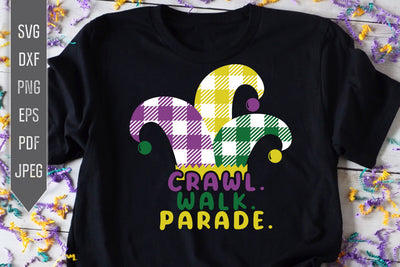 Crawl Walk Parade Svg. Baby Mardi Gras Svg. Buffalo Plaid Mardi Gras Hat Svg. Newborn Mardi Gra Celebration. Cricut, Silhouette dxf, png SVG Mint And Beer Creations 