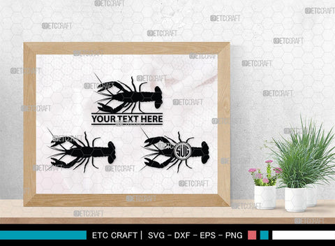 Crayfish Monogram, Crayfish Silhouette, Crayfish SVG, Crawfish Svg, crawfish Lake Svg, Sea Fish Svg, SB00246 SVG ETC Craft 