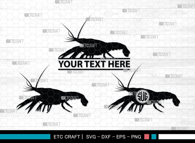 Crayfish Monogram, Crayfish Silhouette, Crayfish SVG, Crawfish Svg, crawfish Lake Svg, Sea Fish Svg, SB00246 SVG ETC Craft 