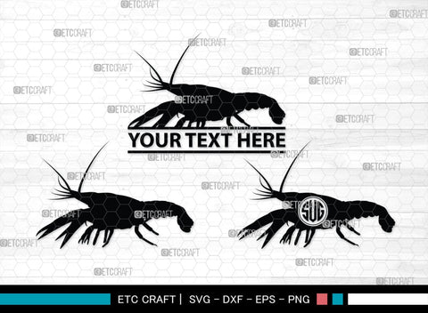 Crayfish Monogram, Crayfish Silhouette, Crayfish SVG, Crawfish Svg, crawfish Lake Svg, Sea Fish Svg, SB00246 SVG ETC Craft 