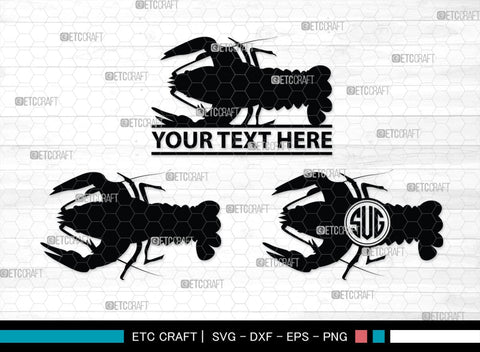 Crayfish Monogram, Crayfish Silhouette, Crayfish SVG, Crawfish Svg, crawfish Lake Svg, Sea Fish Svg, SB00246 SVG ETC Craft 