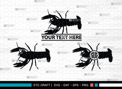 Crayfish Monogram, Crayfish Silhouette, Crayfish SVG, Crawfish Svg, crawfish Lake Svg, Sea Fish Svg, SB00246 SVG ETC Craft 