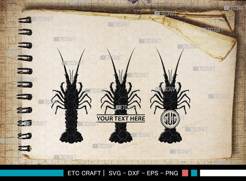 Crayfish Monogram, Crayfish Silhouette, Crayfish SVG, Crawfish Svg, crawfish Lake Svg, Sea Fish Svg, SB00246 SVG ETC Craft 