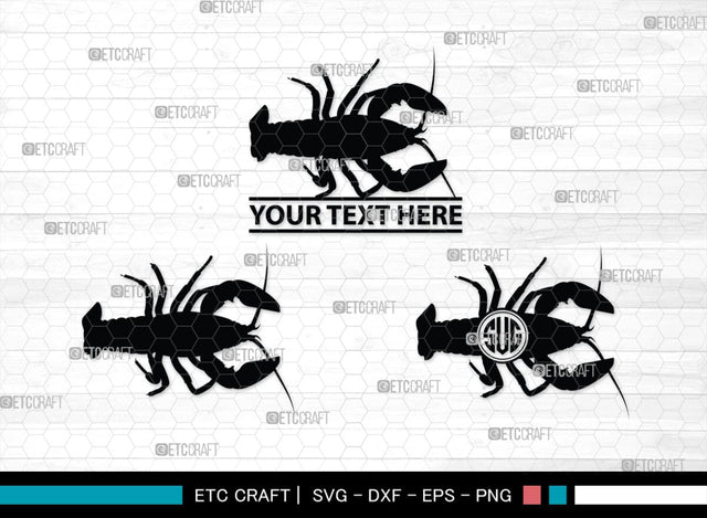Crayfish Monogram, Crayfish Silhouette, Crayfish SVG, Crawfish Svg, crawfish Lake Svg, Sea Fish Svg, SB00246 SVG ETC Craft 
