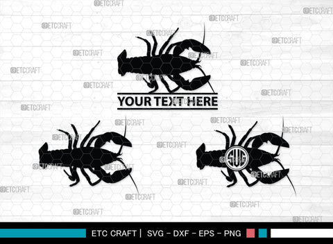 Crayfish Monogram, Crayfish Silhouette, Crayfish SVG, Crawfish Svg, crawfish Lake Svg, Sea Fish Svg, SB00246 SVG ETC Craft 