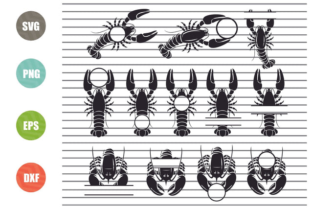 Crayfish Monogram Svg, Crayfish Svg, Crawfish Silhouette, Crawfish Boil SVG, Summer SVG SVG Artstoredigital 