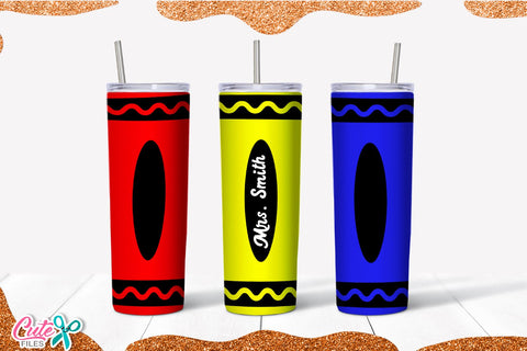 Crayon 20 Oz. Skinny Tumbler wrap sublimation designs Sublimation Cute files 