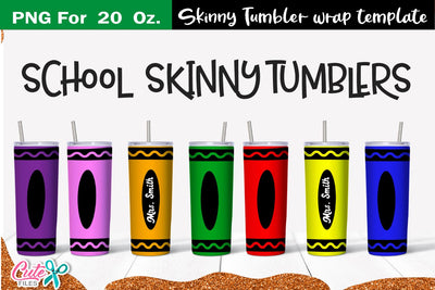 Crayon 20 Oz. Skinny Tumbler wrap sublimation designs Sublimation Cute files 