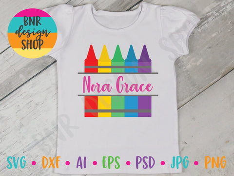 Crayon Monogram SVG File, Back to School SVG, First Day of School SVG, Teacher SVG, SVG Cut File for Cricut Cutting Machines and Vinyl Crafting SVG BNRDesignShop 