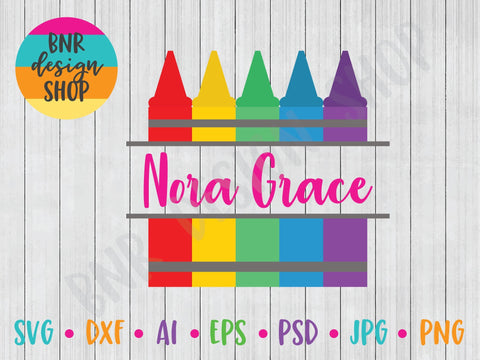 Crayon Monogram SVG File, Back to School SVG, First Day of School SVG, Teacher SVG, SVG Cut File for Cricut Cutting Machines and Vinyl Crafting SVG BNRDesignShop 