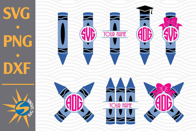 Crayon Monogram SVG, PNG, DXF Digital Files Include SVG SVGStoreShop 