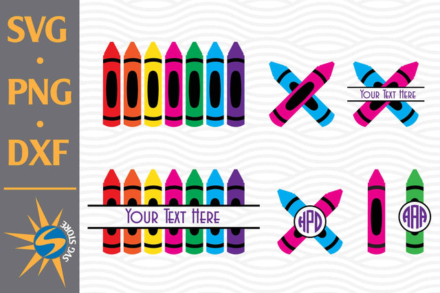 Crayon Monogram SVG, PNG, DXF Digital Files Include SVG SVGStoreShop 
