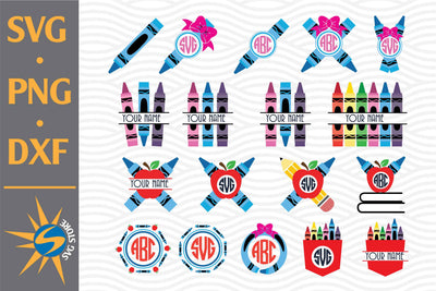 Crayon Monogram SVG, PNG, DXF Digital Files Include SVG SVGStoreShop 