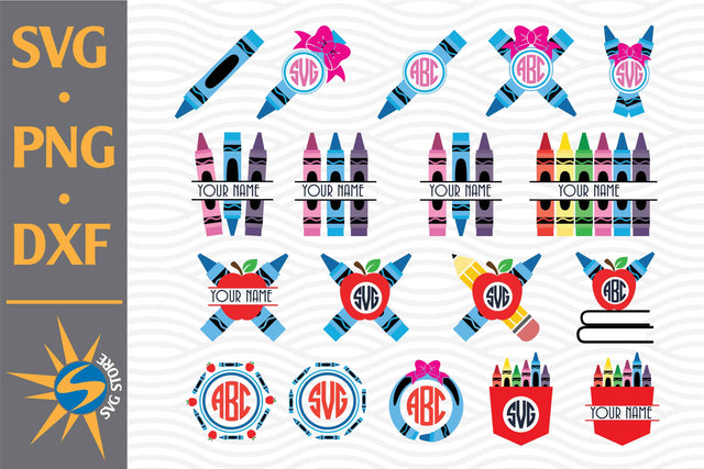 Crayon Monogram SVG, PNG, DXF Digital Files Include SVG SVGStoreShop 