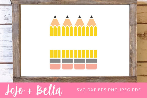 Crayon pencil bundle SVG, Crayon Split Monogram Svg, crayon svg, teacher svg, school svg, apple name frame svg, apple svg, apple monogram SVG Jojo&Bella 