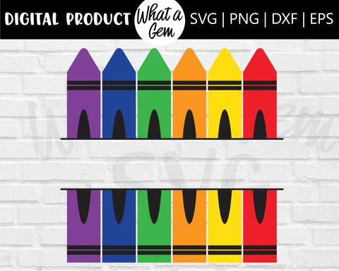 Crayon Split Monogram SVG | Crayon svg | Back to School svg | Teacher svg | School svg | Teacher Gift | Teacher Shirt svg | Kindergarten svg SVG What A Gem SVG 