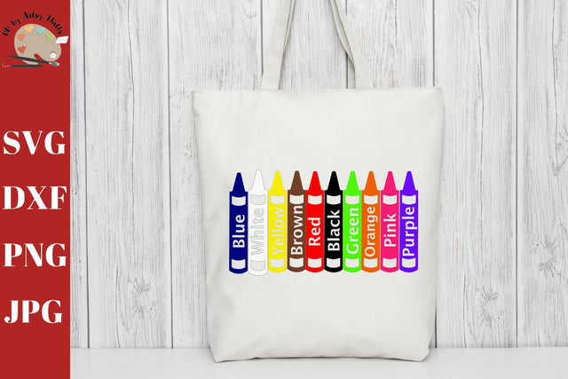Crayons svg - Color word crayons - Teacher svg cut file - School design - Kindergarten svg - Preschool svg SVG The Artsy Spot 