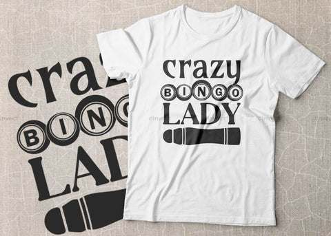 Crazy bingo lady svg, Bingo lover svg, Bingo Svg, Bingo file for cutting machines, Bingo Dxf, Bingo PNG SVG Dinvect 