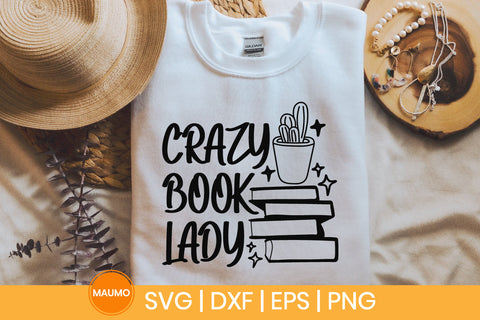 Crazy book lady, funny svg SVG Maumo Designs 