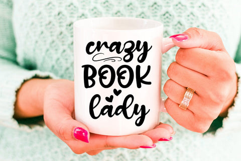 Crazy Book Lady SVG I Book Lovers SVG I Reading SVG I Books SVG SVG Happy Printables Club 