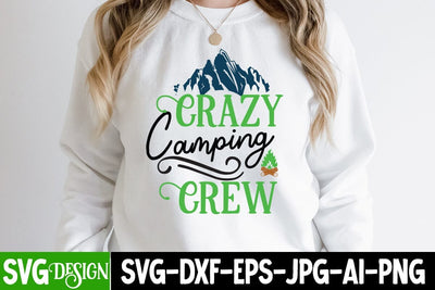 Crazy Camping Crew SVG Cut File, Crazy Camping Crew SVG Design, Camping SVG Cut File,Camping SVG Design, Happy Camping SVG ,Camper SVG Design, Adventure SVG Design SVG BlackCatsMedia 