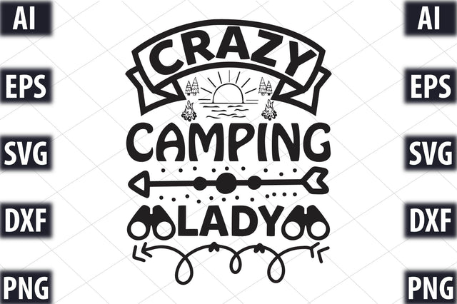 Crazy camping lady SVG SVGista 
