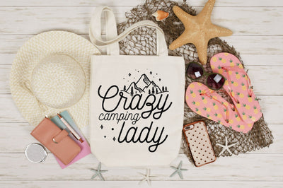 Crazy camping lady SVG SVGista 