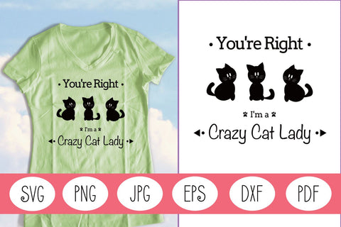 Crazy Cat Lady SVG | Cat Quote SVG | Cat SVG SVG Angel Lynne Designs 
