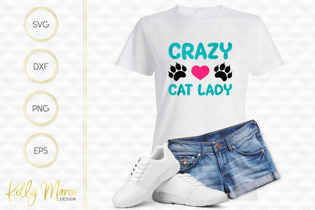 Crazy Cat Lady SVG Cut File Kelly Maree Design 