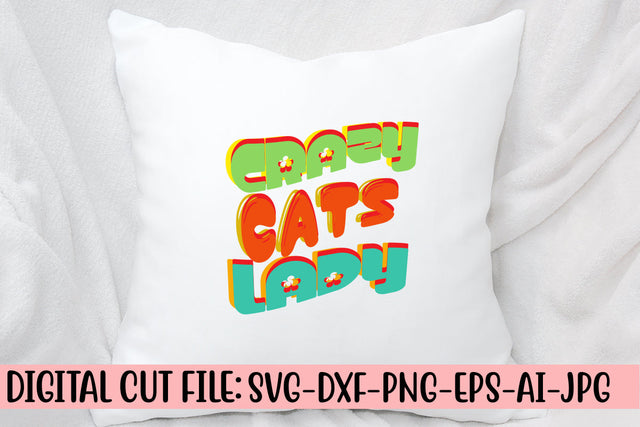 Crazy Cats Lady Retro SVG SVG Syaman 