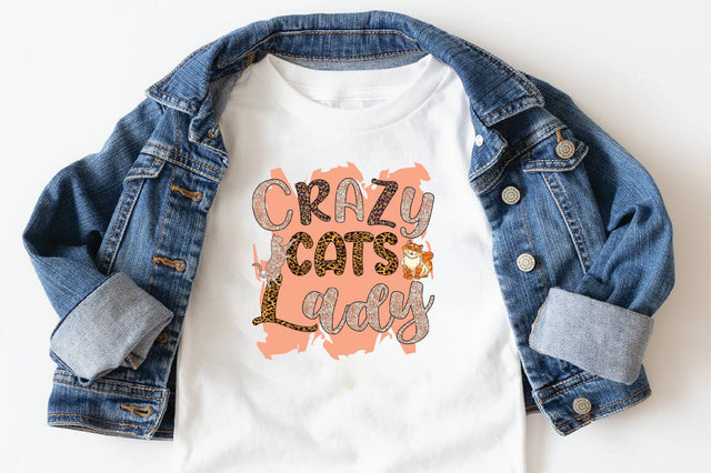 Crazy Cats Lady Sublimation SVGArt 