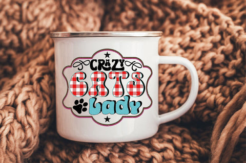 Crazy Cats Lady Sublimation SVGArt 