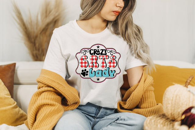 Crazy Cats Lady Sublimation SVGArt 