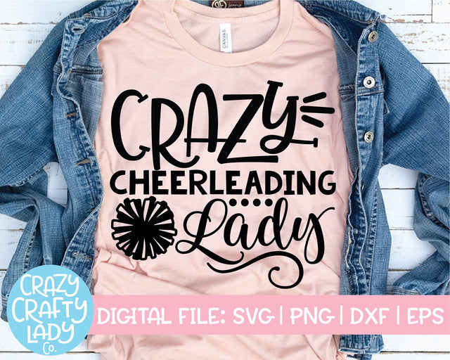 Crazy Cheerleading Lady | Cheerleader SVG Cut File SVG Crazy Crafty Lady Co. 