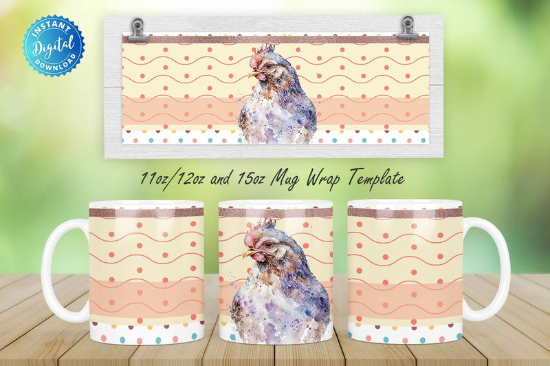 Crazy Chicken Coffee Mug 11, 12 & 15 Oz Mug Sublimation Sublimation Regulrcrative 