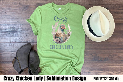 Crazy Chicken Lady Sublimation Design SVG Helga Art 