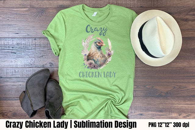 Crazy Chicken Lady Sublimation Design SVG Helga Art 
