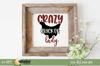 Crazy Chiken Lady SVG. Design Quote SVG. Family SVG SVG Evgenyia Guschina 