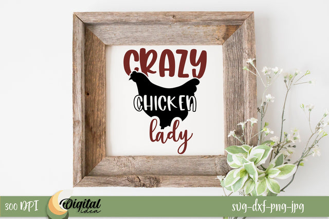 Crazy Chiken Lady SVG. Design Quote SVG. Family SVG SVG Evgenyia Guschina 