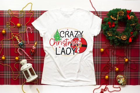 Crazy Christmas Lady | Funny Christmas PNG Sublimation CraftLabSVG 