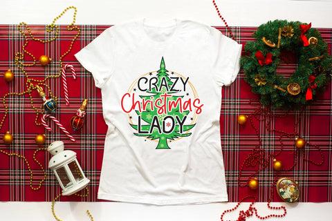 Crazy Christmas Lady - Funny Christmas PNG Sublimation CraftLabSVG 