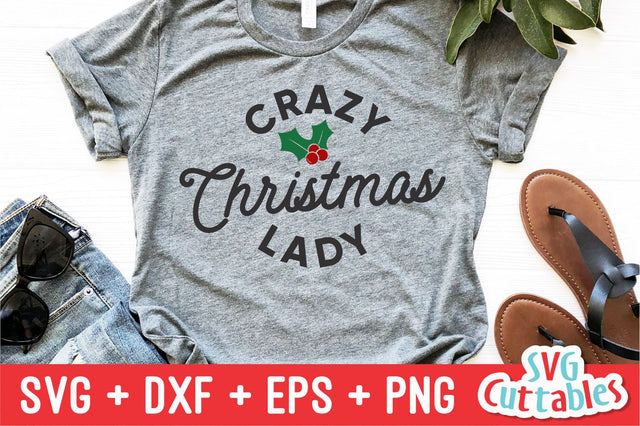 Crazy Christmas Lady svg - Christmas svg - Cut File - svg - eps - dxf - png - Funny - Silhouette - Cricut file - Digital File SVG Svg Cuttables 