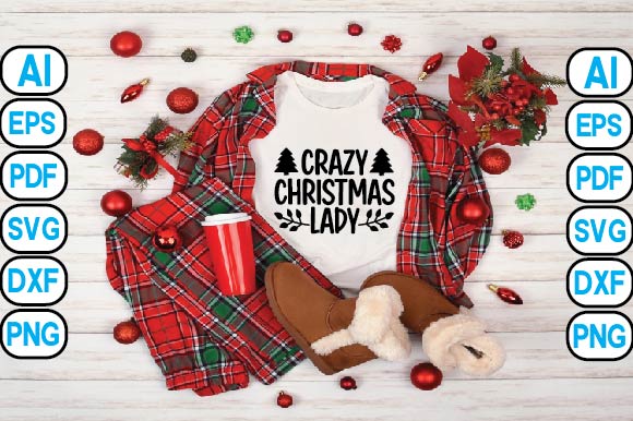 Crazy Christmas Lady SVG Craftlabsvg24 